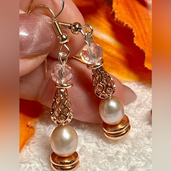 🌸genuine fresh water pearl and copper/rose hematite-classics! - Picture 4 of 7